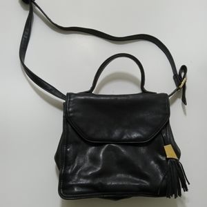 Black leather handbags cross body bag